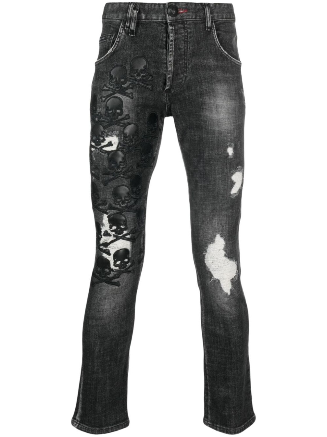 

Джинсы Skull & Bones с вышитым логотипом Philipp Plein, серый