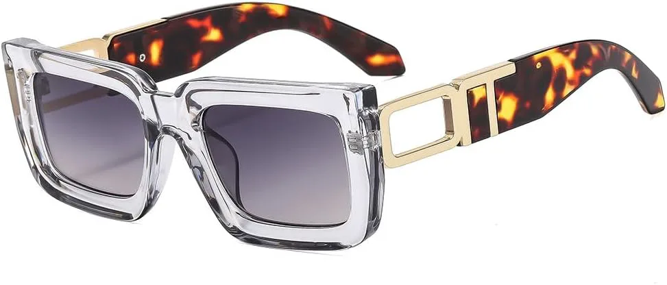 

Модные солнцезащитные очки класса люкс для женщин и мужчин, ретро, ​​двухцветная оправа, трендовые оттенки, защита от ультрафиолета UV400 TKKTLLT, Grey Grey