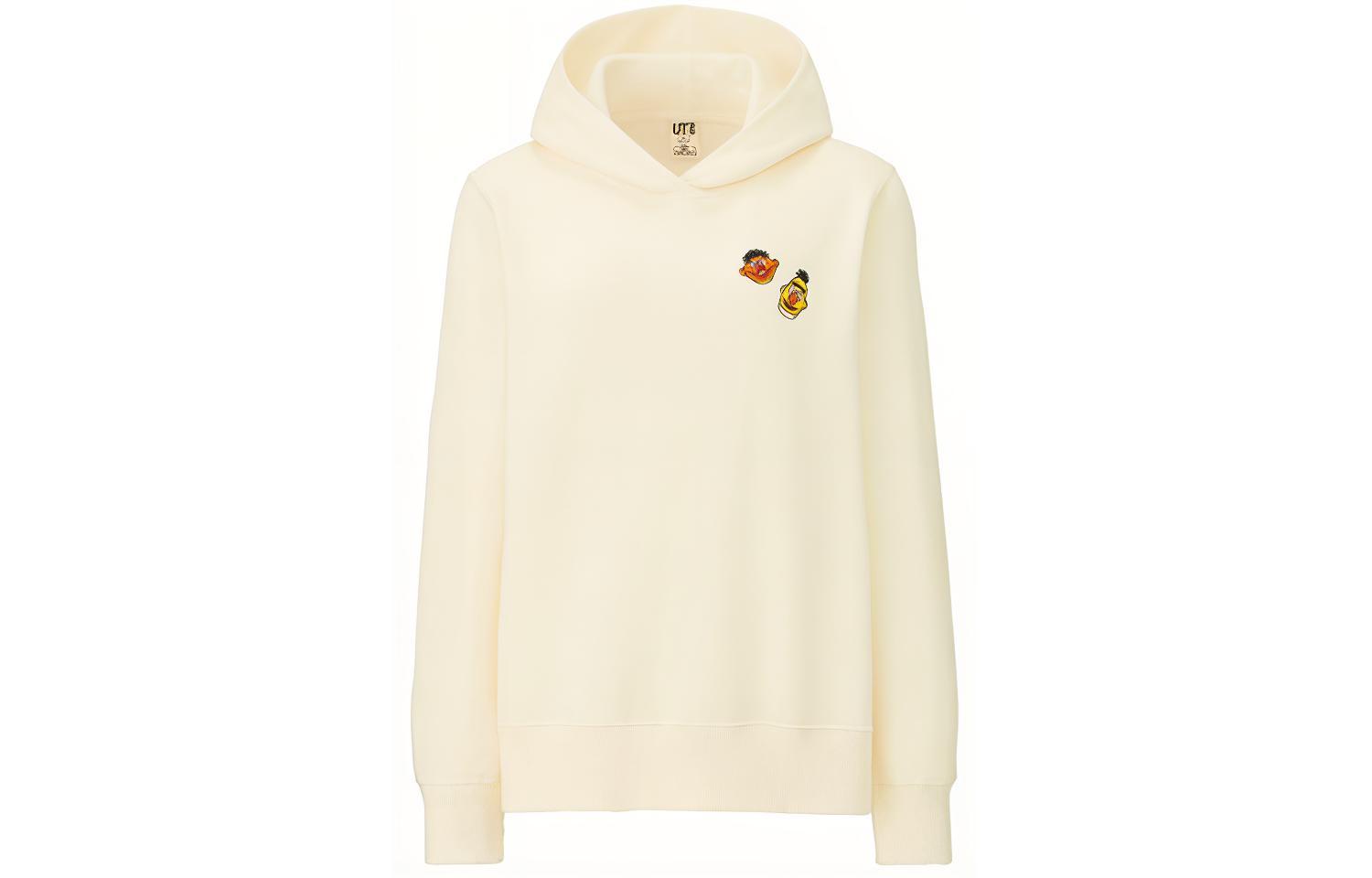 Капюшон KAWS X Sesame Street Bert & Ernie Heads для женщин азиатского размера UNIQLO, цвет слоновая кость — фото 2