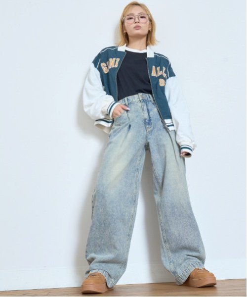 Заправить широкие джинсы Lovetoxic, Navy blue — фото 3