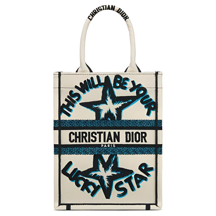 

Сумка через плечо BookTote с вышивкой DIOR белая