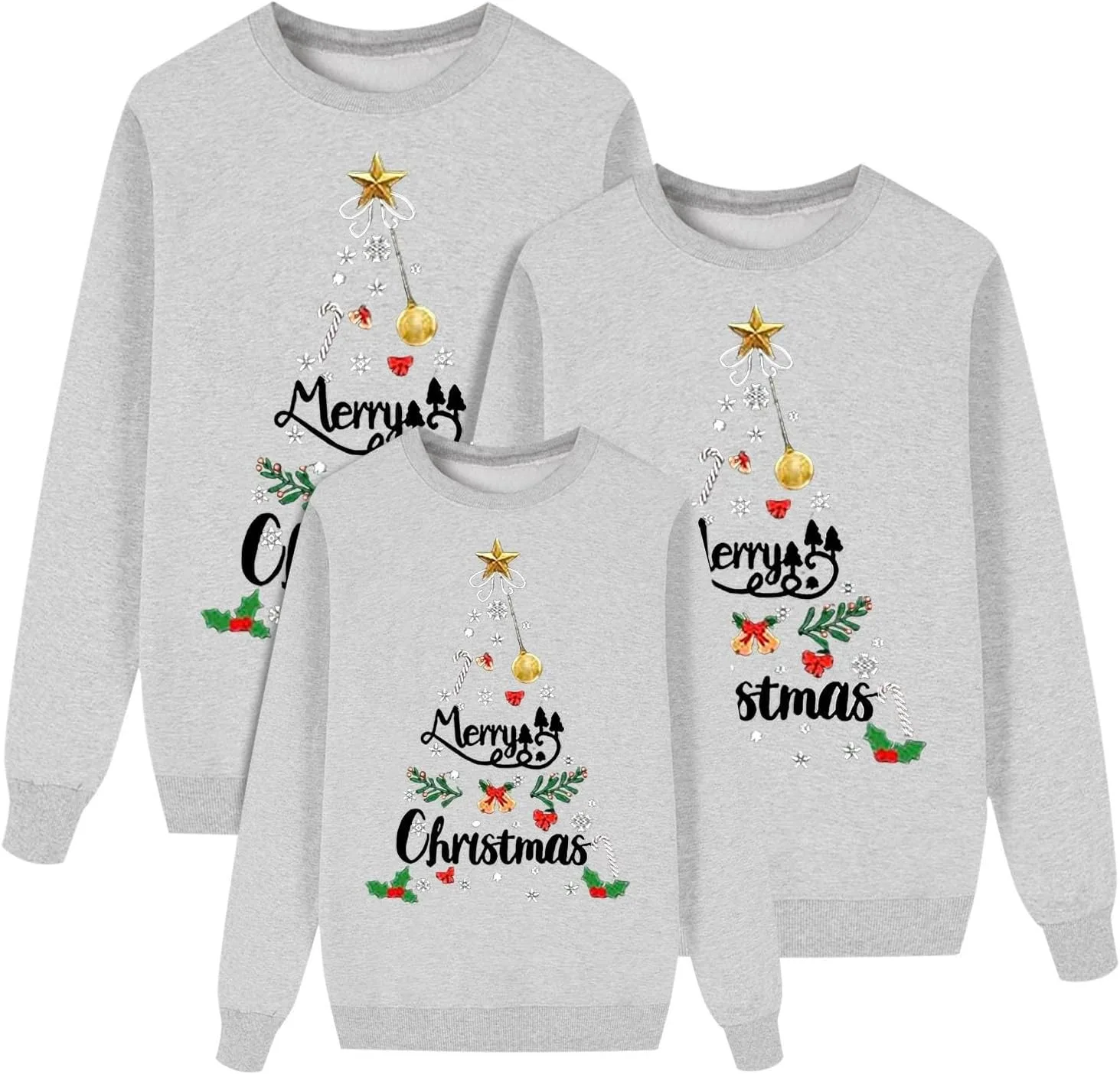 

Рождественский свитшот для пар Funny Graphic, черный