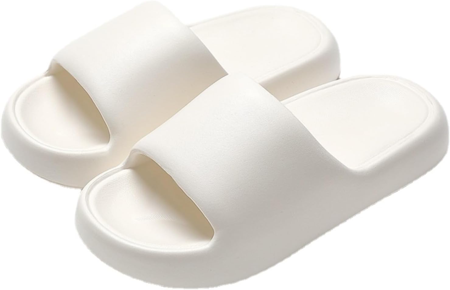 

Тапочки-подушечки для женщин и мужчин, сандалии-шлепанцы, обувь для душа, мягкие шлепанцы с толстой амортизирующей подошвой Srdmuph, белый