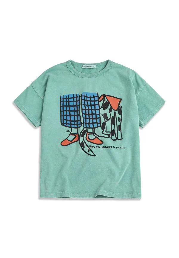 Футболка унисекс с принтом "дружба с собаками" Bobo Choses, Light Green — фото 4