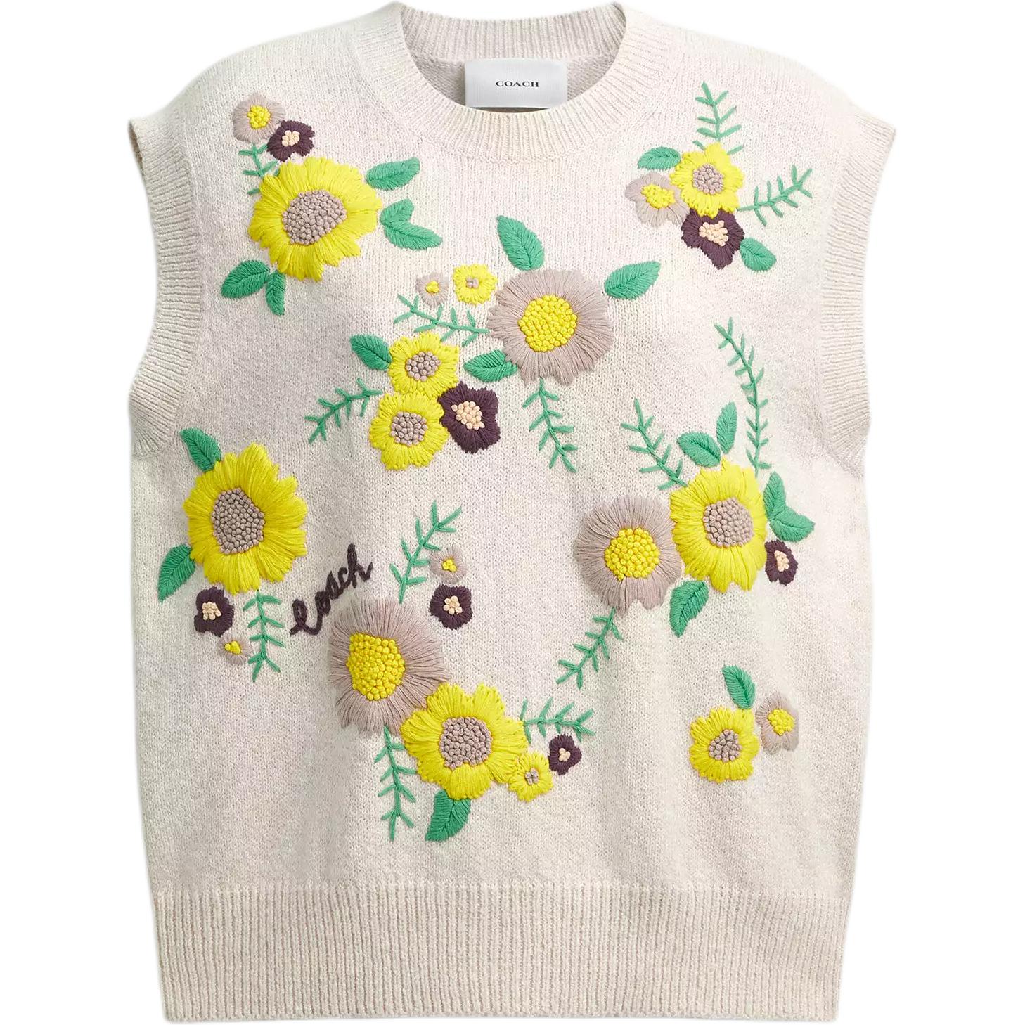 

Топ-майка женская кремово-белая COACH, кремовый белый