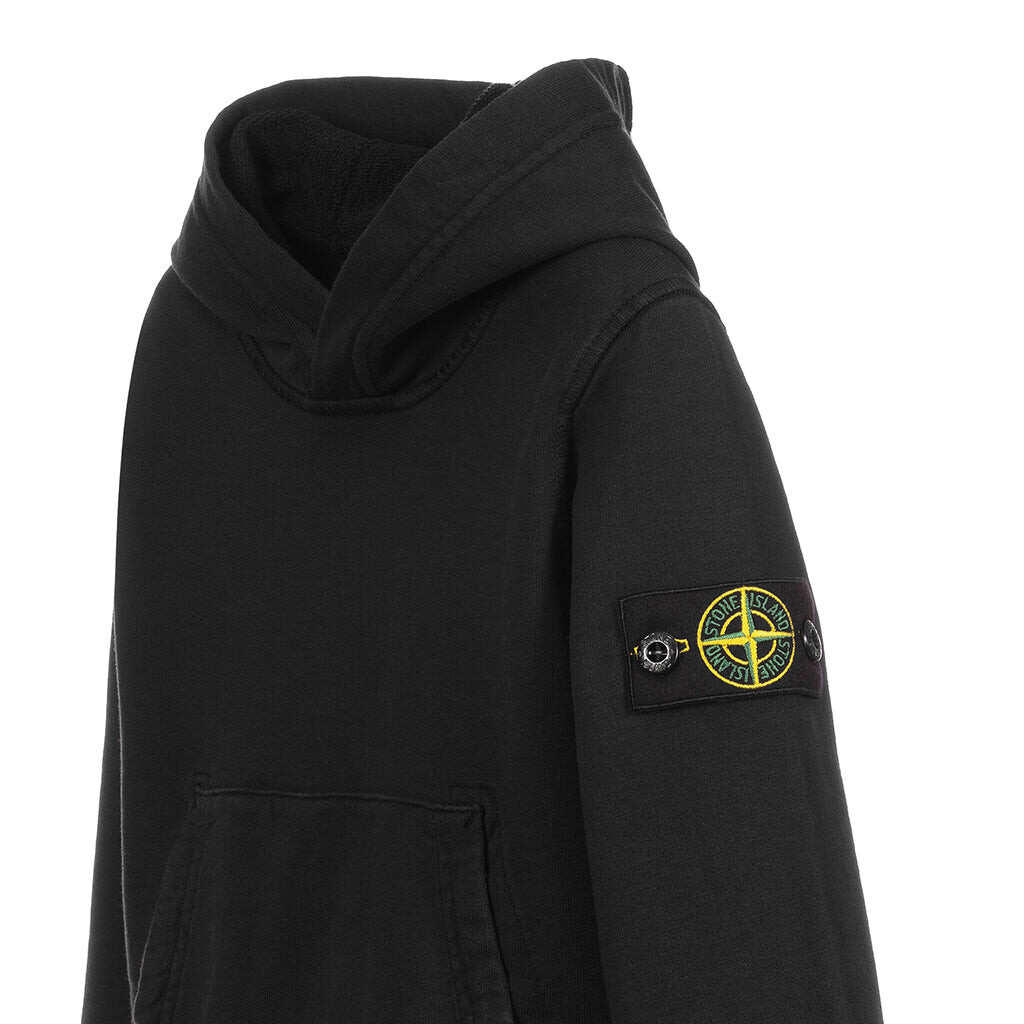 

Черная толстовка с капюшоном Stone Island, черный
