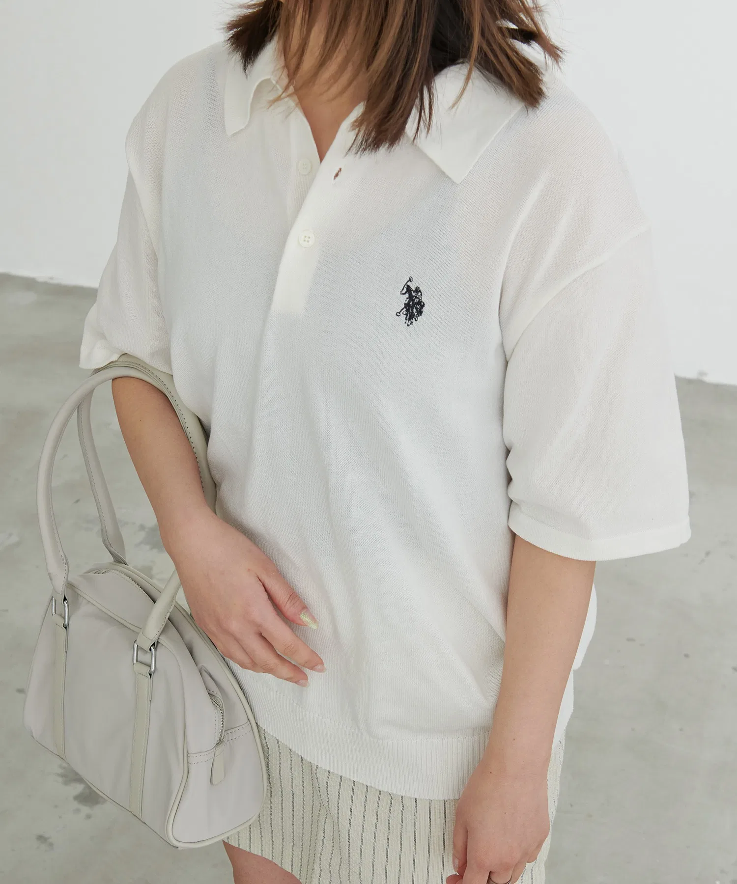 Поло U.S. POLO ASSN. трикотажное с коротким рукавом с логотипом мокко — фото 3