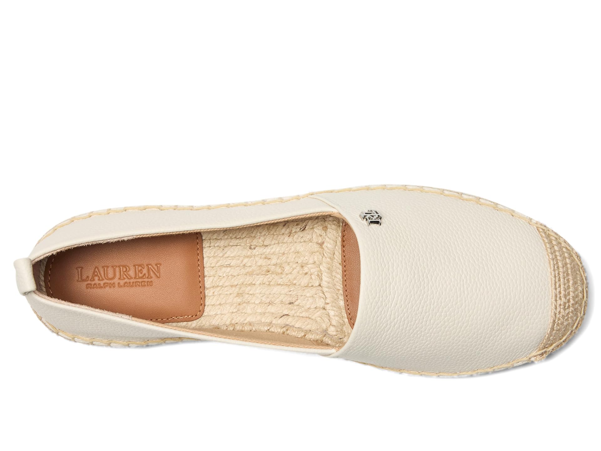 Балетки Lauren Ralph Lauren Cameryn Iv Tumbled Leather Espadrille, Soft White — фото 2