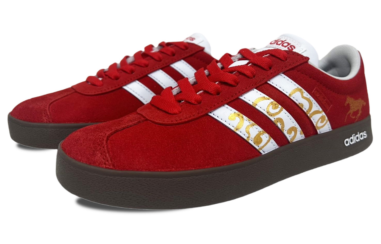 Adidas VL COURT 2.0 Coverage Thermal Abrasion Resistant Low top Unisex красные скейтборд кроссовки — фото 4