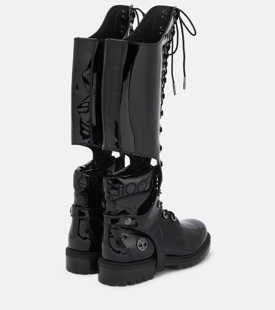 Ботинки Timberland из лаковой кожи со съемным верхом Jimmy Choo, Black — фото 3