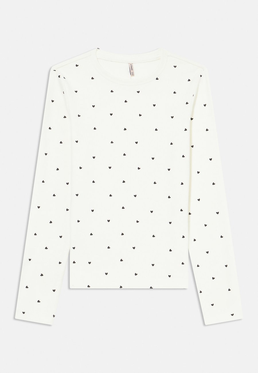 

Топ ONLY GIRLS KOGTRINNY LIFE O NECK, Cloud Dancer/Black/Off-White