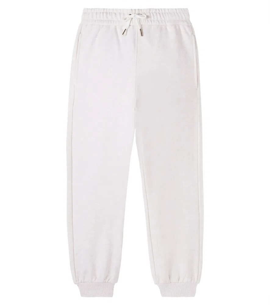 Спортивные штаны из хлопкового флиса Chloé Kids, бежевый