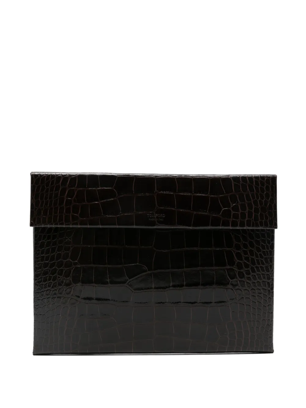 

Портфель с тиснением под крокодила Tom Ford, коричневый