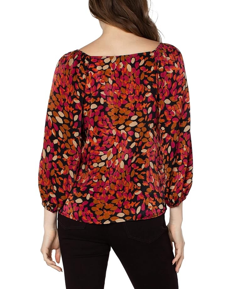 

Топ Liverpool Los Angeles 3/4 Puff Sleeve Square Neck Woven Top, цвет Autumn Petals
