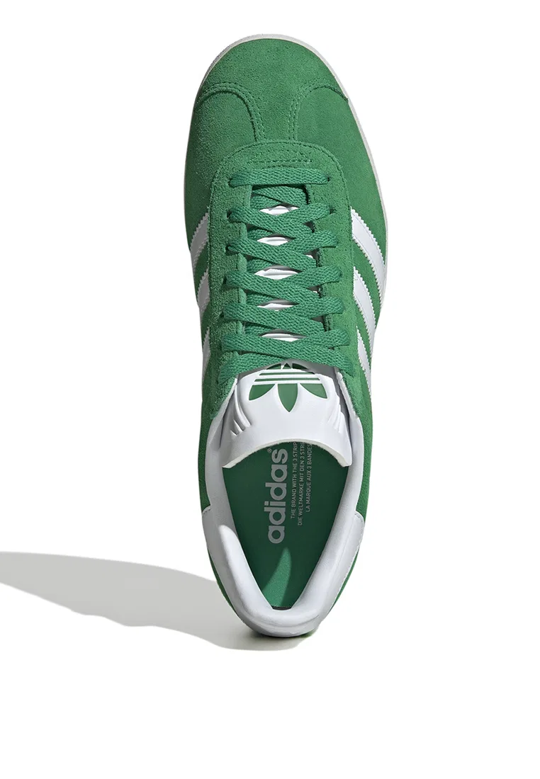 Кроссовки, детские, Gazelle Adidas, белый/зеленый — фото 4