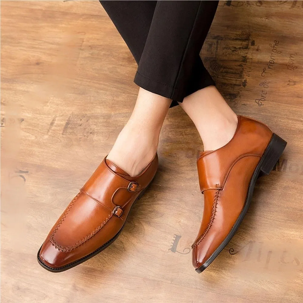 Лоферы для мужчин, кожа, Formal Oxford Shoes, коричневый UOPYNE — фото 3