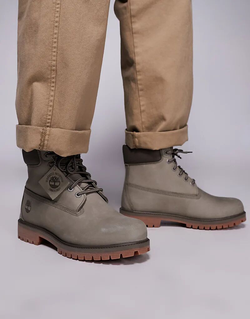 

6-дюймовые ботинки премиум-класса из оливкового нубука Timberland