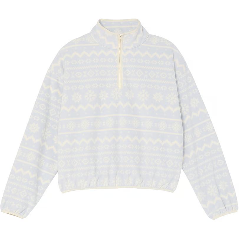 

Розовый плюшевый свитшот с молнией наполовину/Гортензия синий свитшот Женский Гортензия синий Victoria's Secret, Гортензия синий/Гортензия вересково-синий