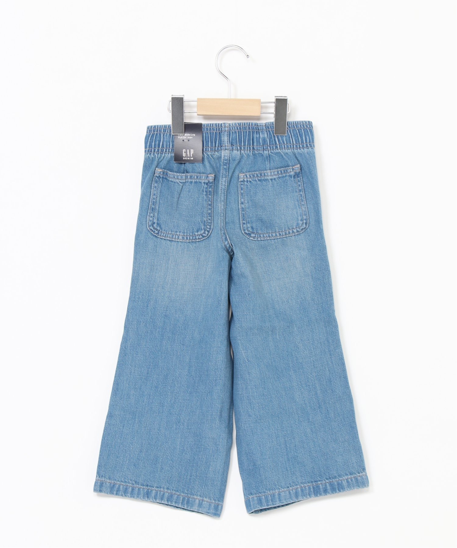 (K) Джинсы с высокой посадкой и широкими штанинами (детские) GAP, MEDIUM_WASH — фото 3