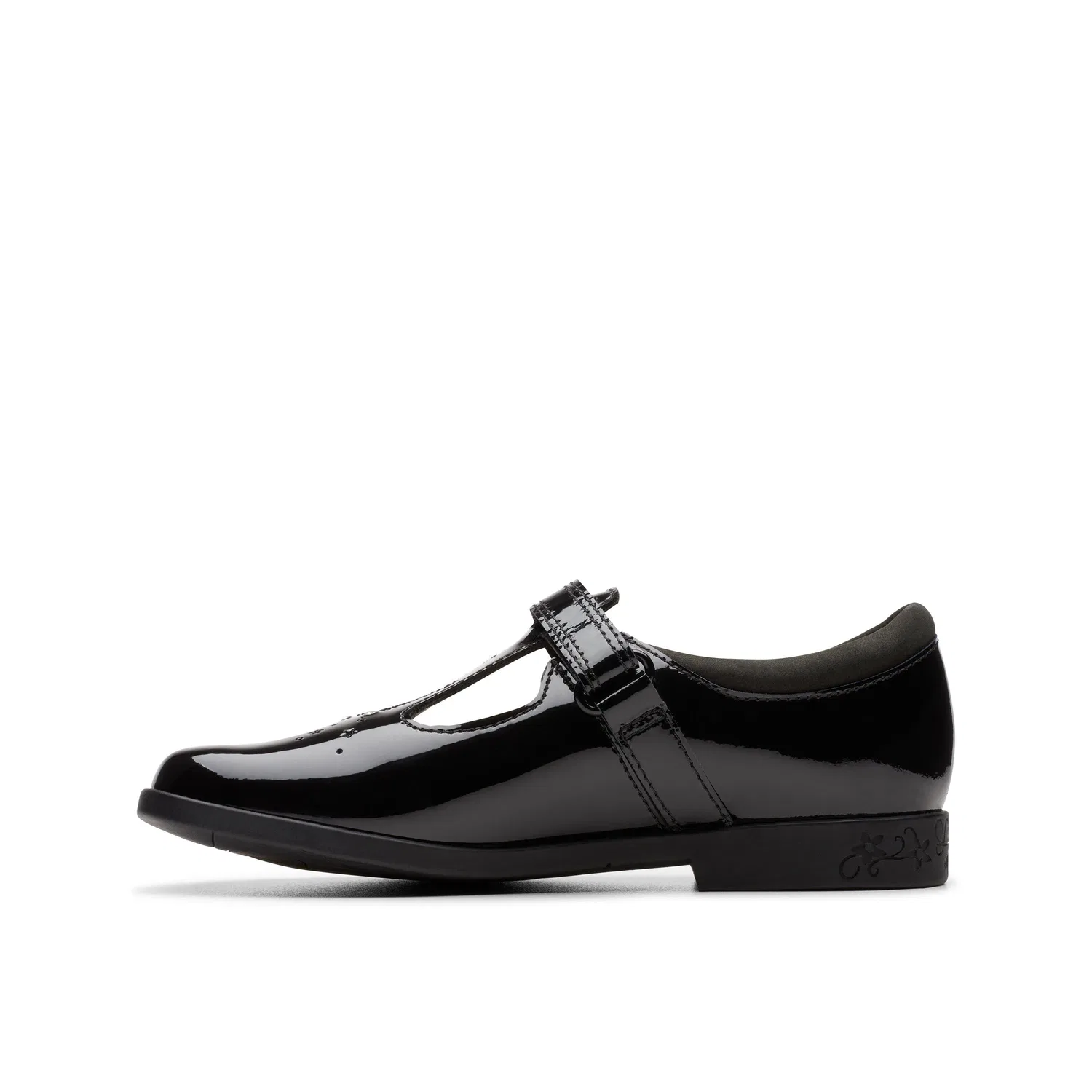 Туфли школьные Lock Shine из черного лакированного патента Clarks, черный — фото 2