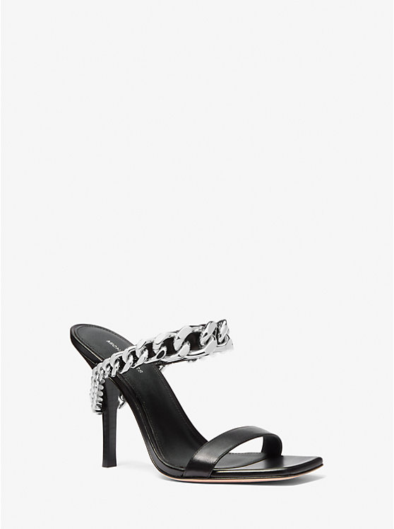 Босоножки из кожи с декором Bianca Michael Kors, черный