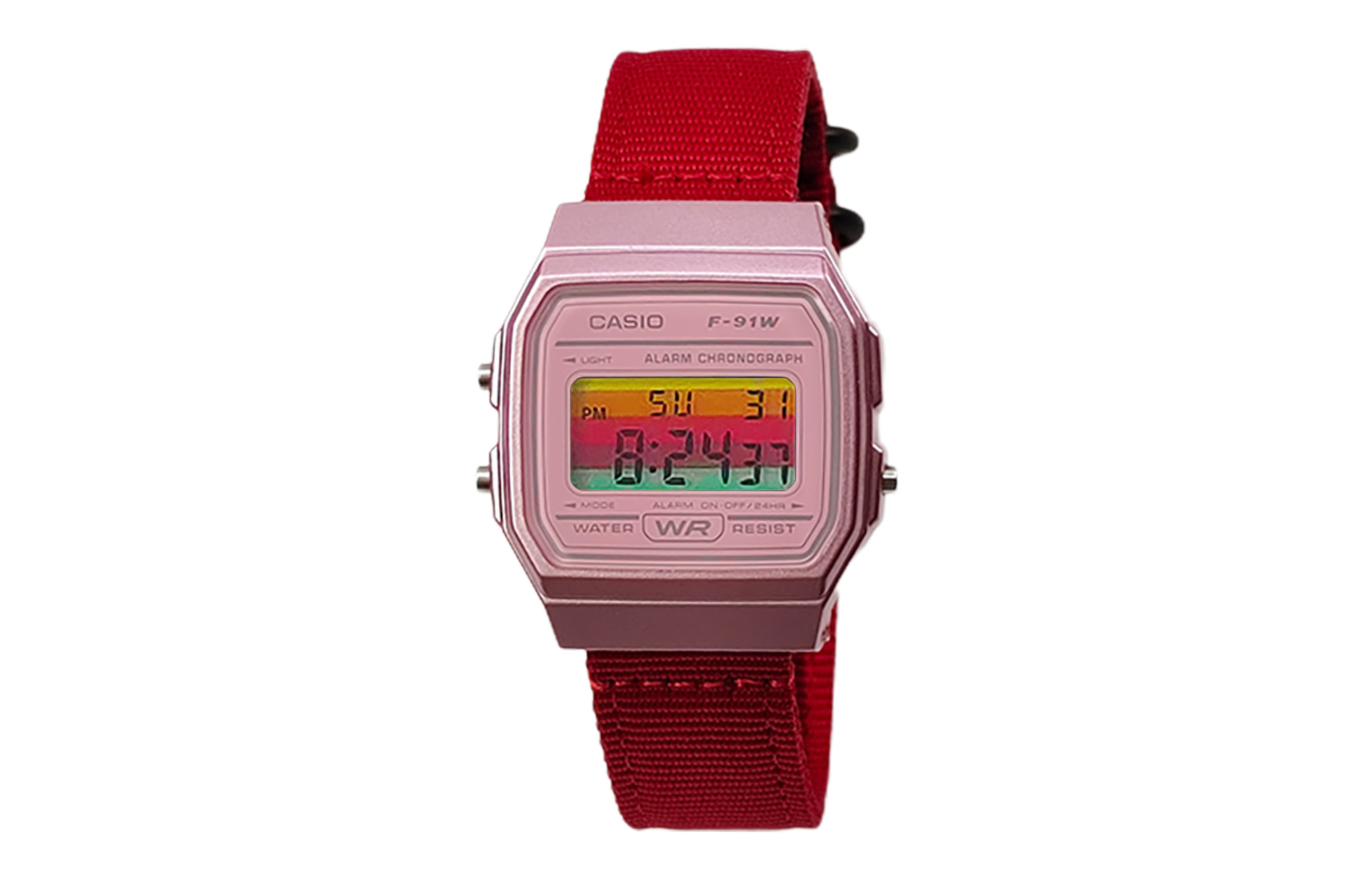 

CASIO Часы Retrofit Series Quartz Movement Nylon Strap Watch Men's Watch Pink Watch Dial