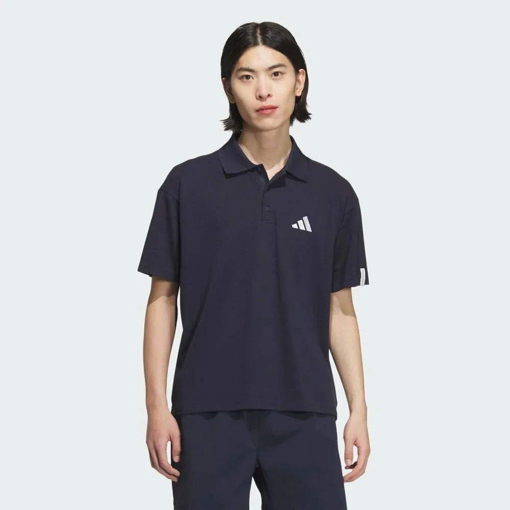Футболка-поло Essentials Plus свободного кроя с коротким рукавом и небольшим логотипом Adidas, blue