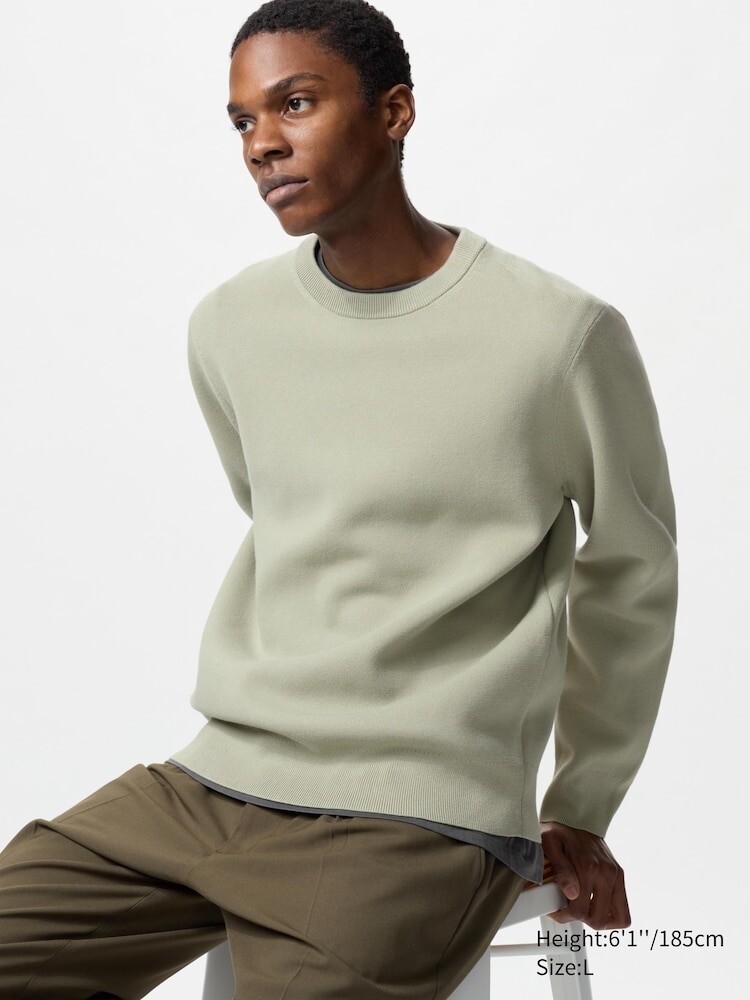 

Джемпер milano ribbed с круглым вырезом Uniqlo, цвет 53 зеленый