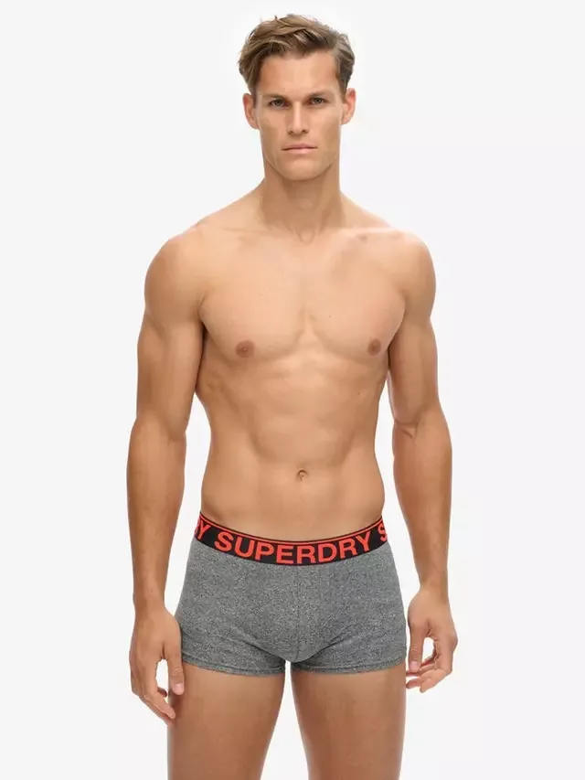 Трусы, комплект из 3 штук, черные/ярко-оранжевые Superdry