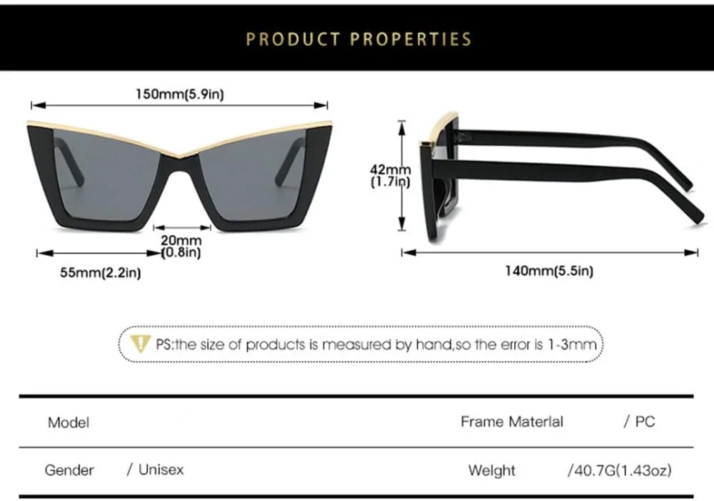 

Винтажные солнцезащитные очки «кошачий глаз» большого размера для женщин, черные градиентные солнцезащитные очки, защита от УФ-излучения UV400 XLUMIO, Black Gray