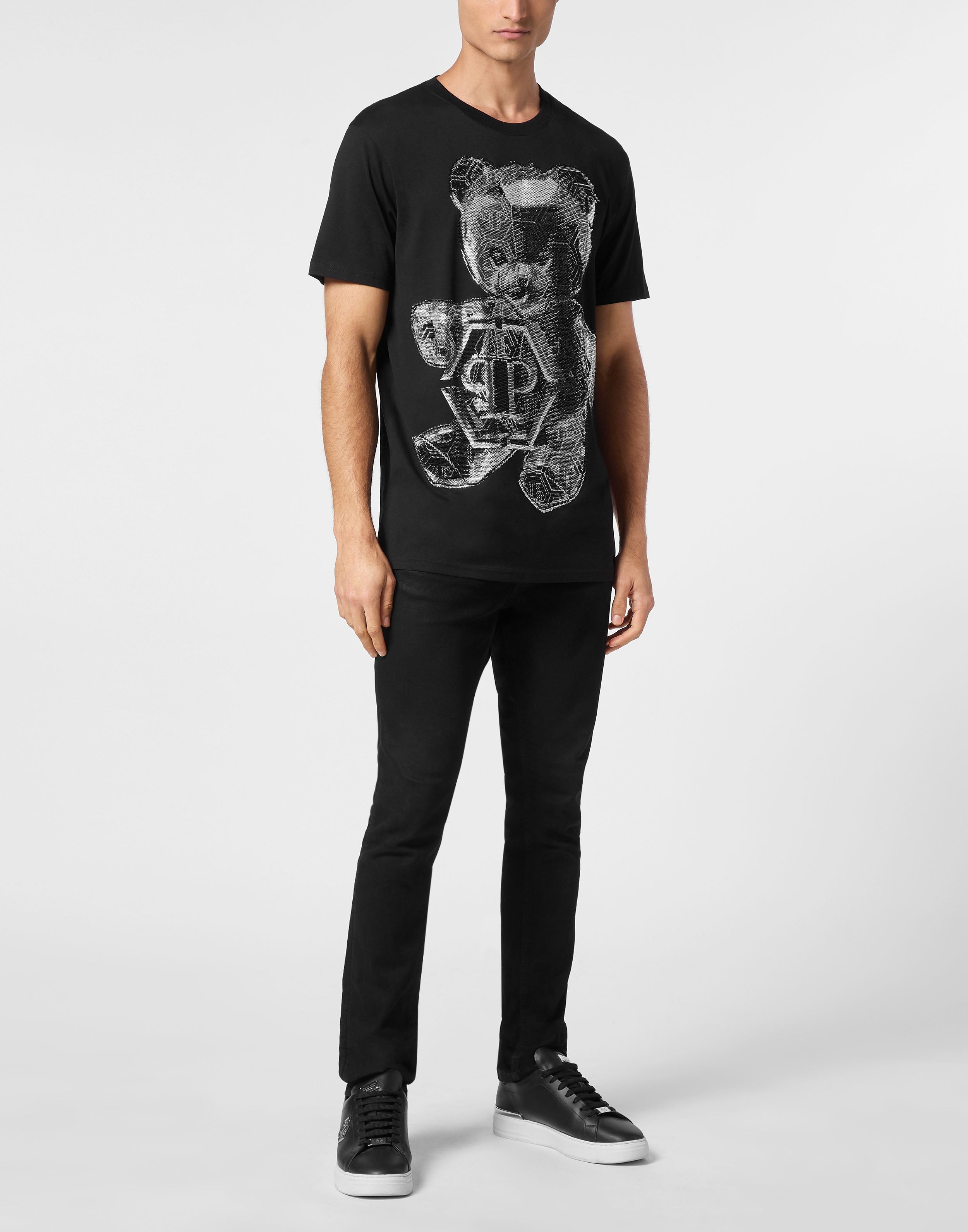 

Футболка с круглым вырезом SS Stones Teddy Bear PHILIPP PLEIN, черный
