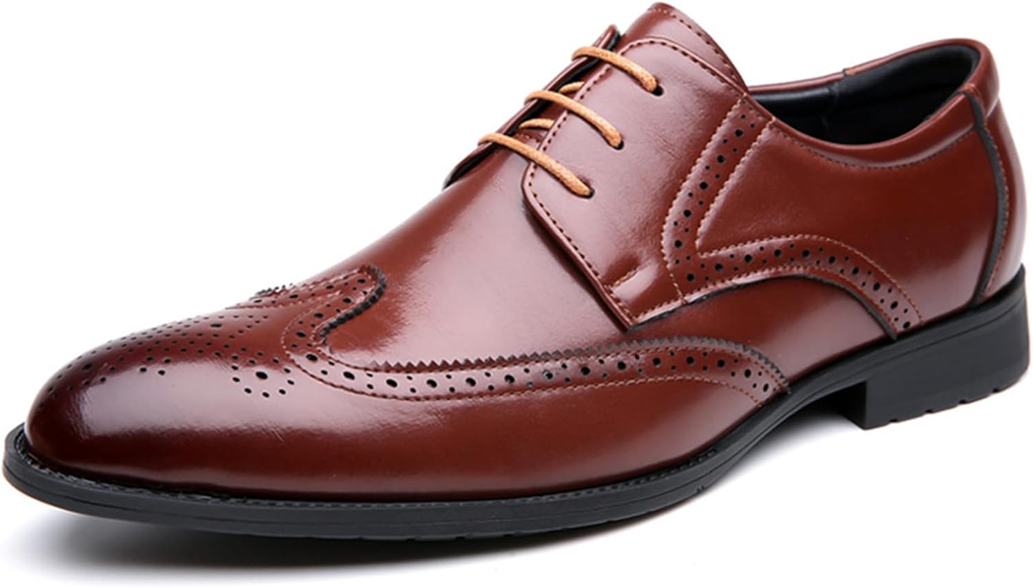 

Мужские классические оксфорды с шнуровкой, крыльями и брогированием, кожаные деловые формальные дерби Abborora, красный