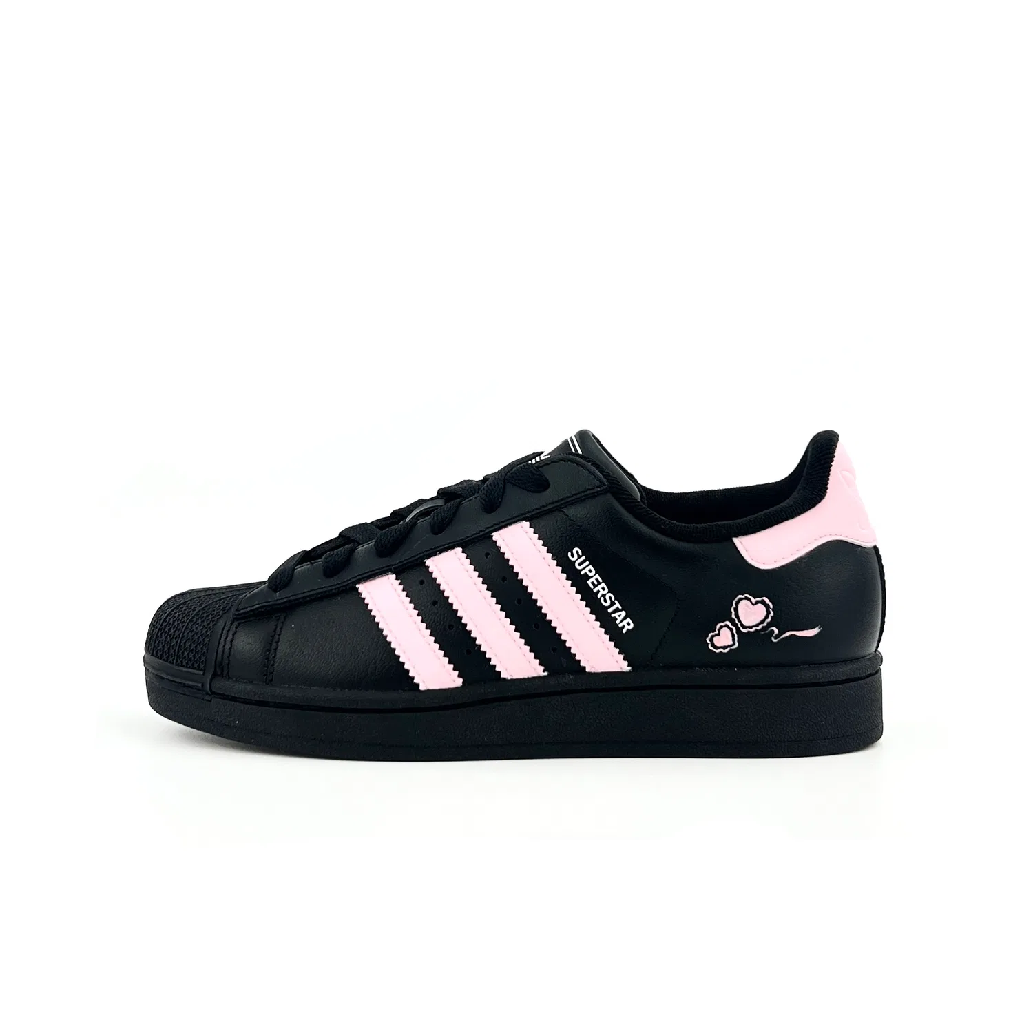 Кроссовки Superstar 2 Pink Paw Print из кожи, нескользящие, дышащие, легкие, с амортизацией, низкий верх Adidas Originals