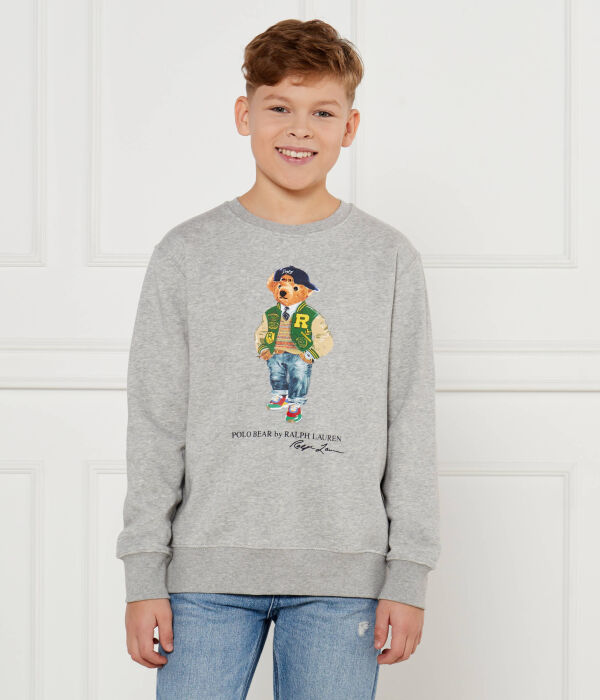

Толстовка детская Polo Ralph Lauren с фирменным медведем, серый