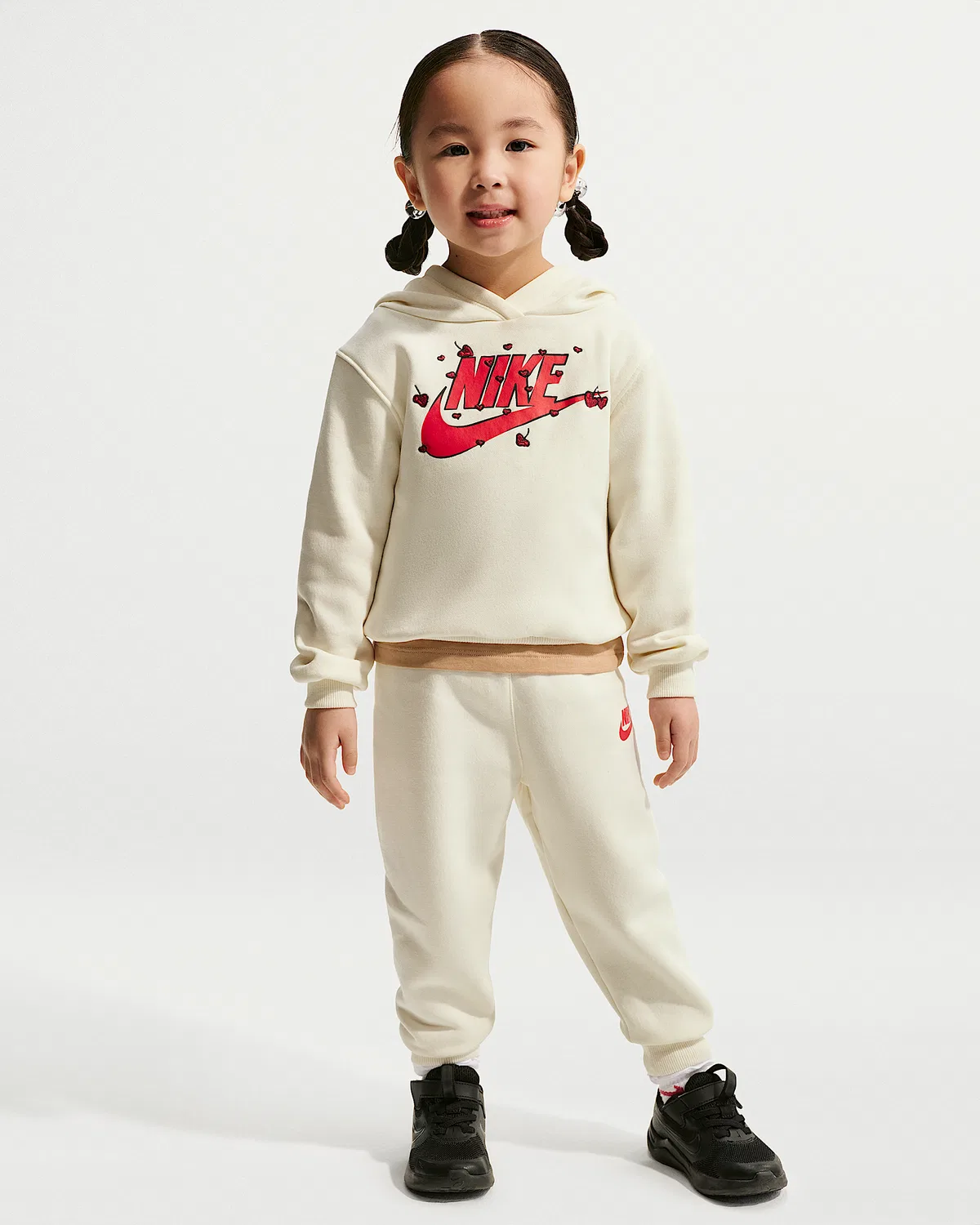 Детский флисовый свитшот с капюшоном и джоггеры Nike, Brown