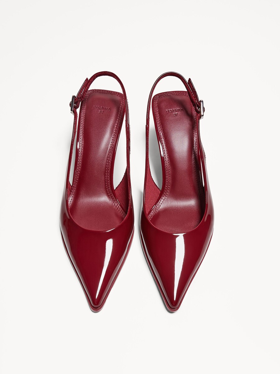 Туфли-лодочки с открытой пяткой Bershka, Dark red — фото 4