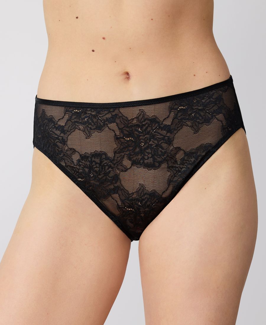 

Женские прозрачные сетчатые трусики с высокой посадкой Full Bloom Wacoal, Black