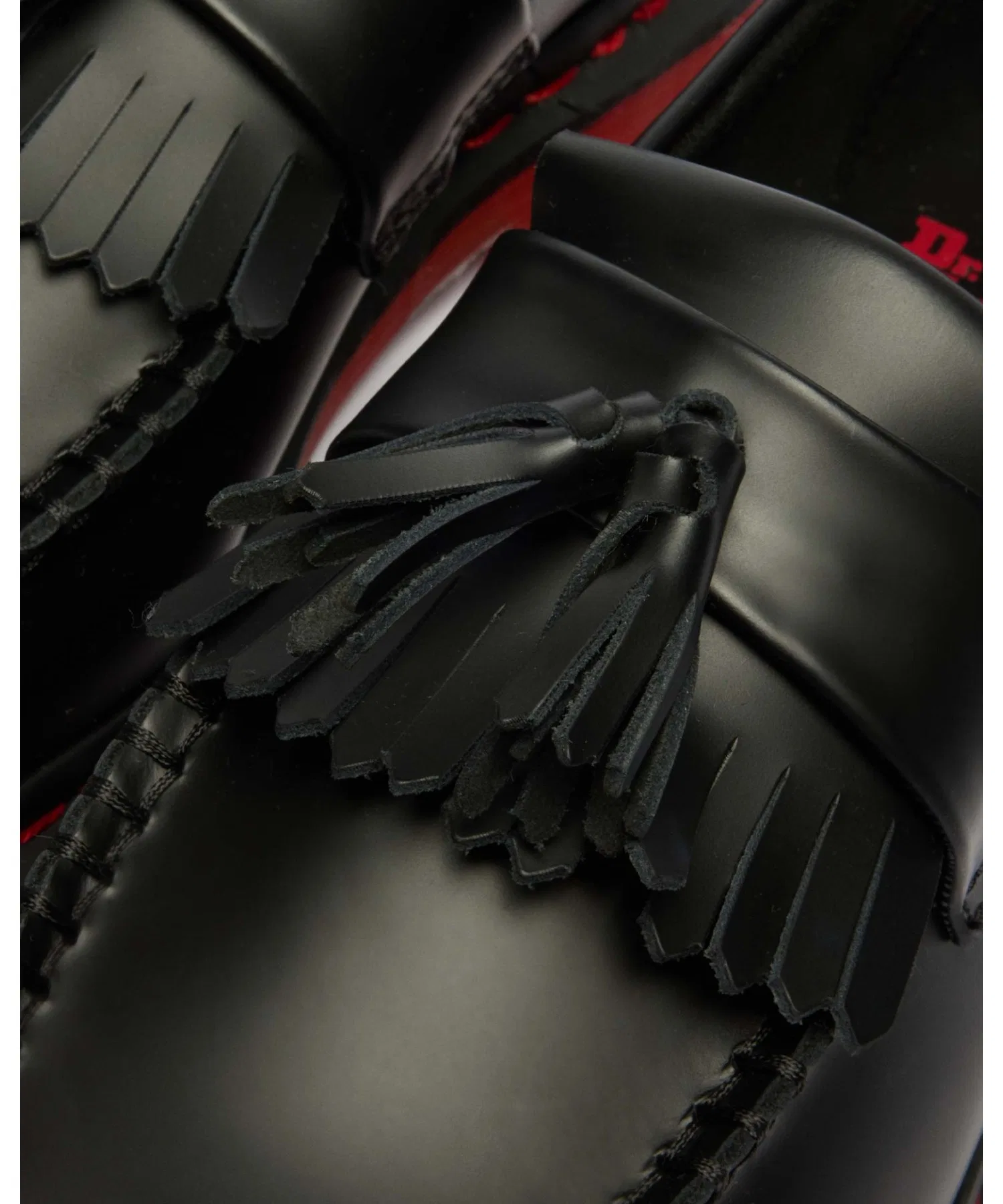Унисекс лоферы Dr. Martens ADRIAN II с красной подошвой чёрные — фото 4