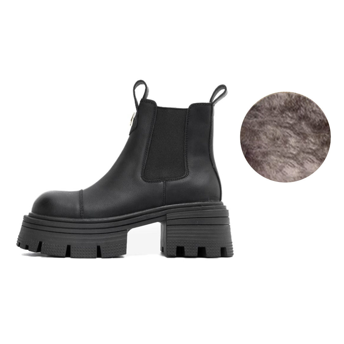 Ботинки Челси женские Basto, цвет Black Fleece-lined