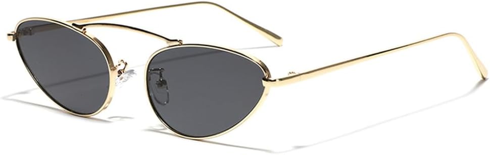 

Металлические солнцезащитные очки для женщин, винтажные солнцезащитные очки для мужчин, защита от УФ-излучения UV400, зеленые, черные, женское украшение VFDHN, Gold With Black