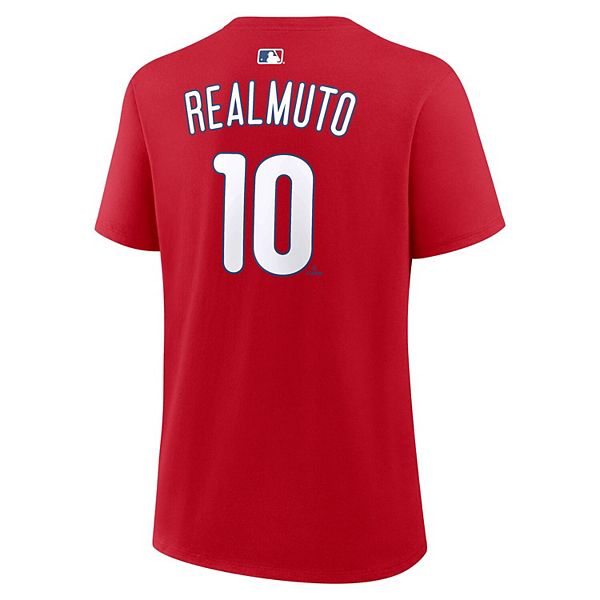 Женская футболка Philadelphia Phillies с именем и номером JT Realmuto красная Nike — фото 4