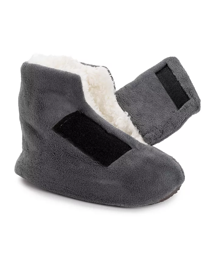 Мужские мягкие тапочки-угги Shearling By Adjustable с регулируемой посадкой, цвет Navy, размер M (9-10.5) MUK LUKS, серый — фото 3