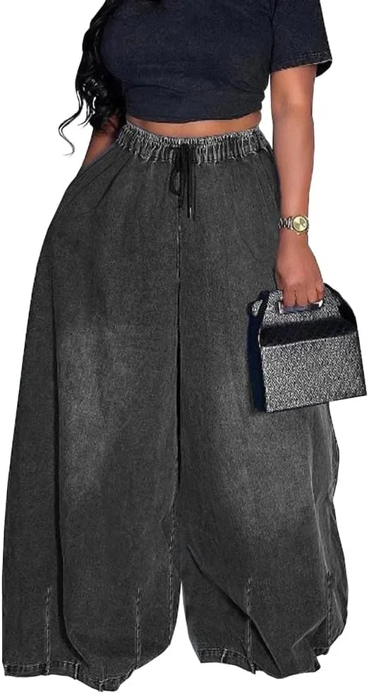 

Женские джинсы 90s с широкими штанинами и потертостями TACSTRUN