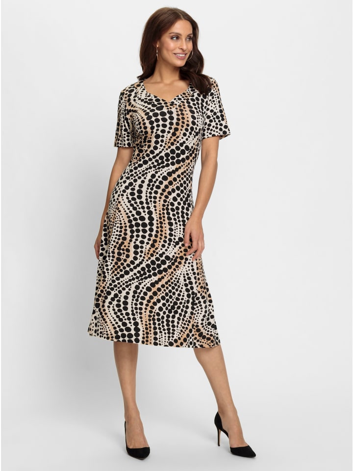 

Платье из джерси цвета слоновой кости с черным принтом WITT WEIDEN