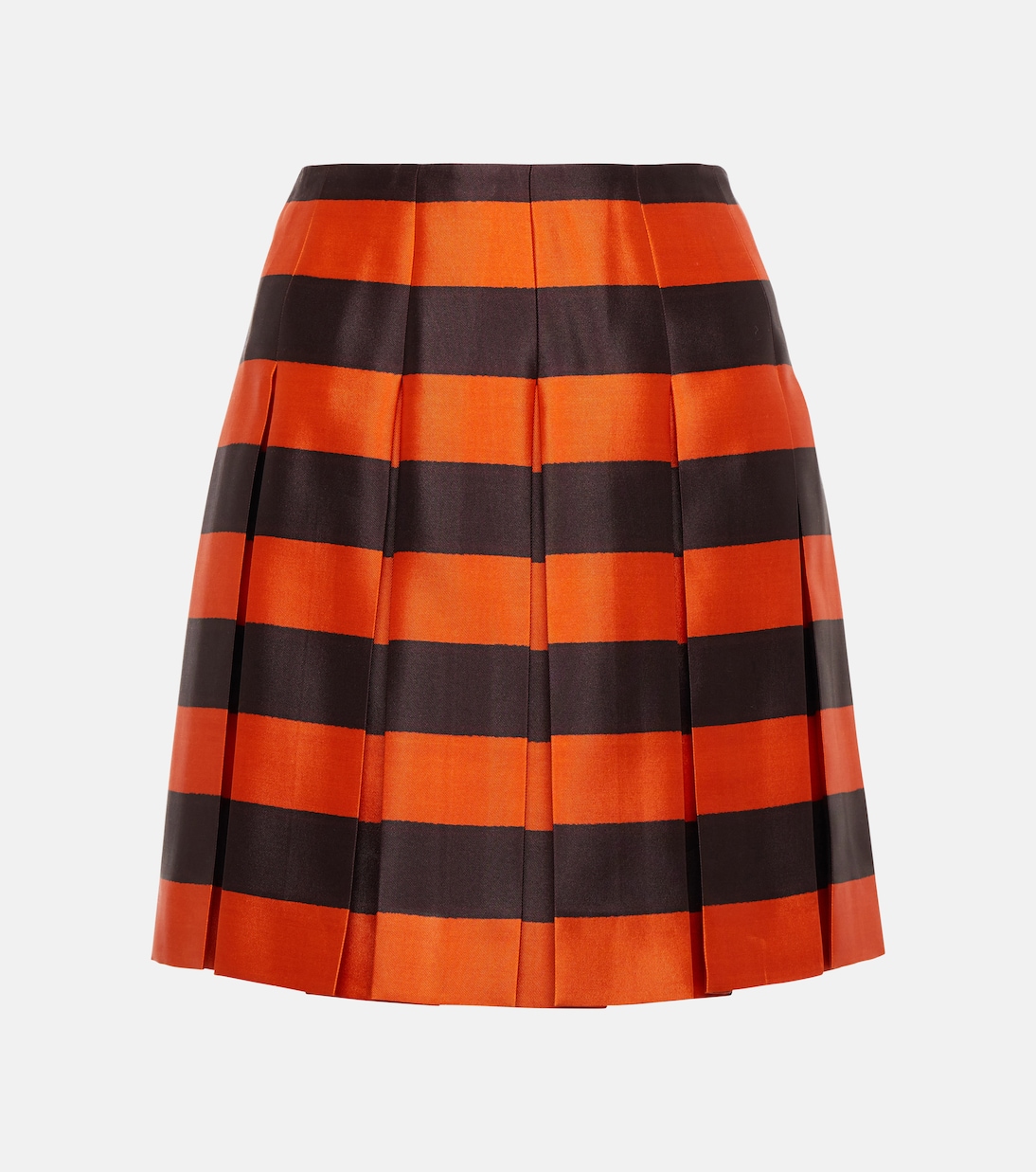 

Мини-юбка из смесового шелка в полоску Prada, Amaranto+Ar