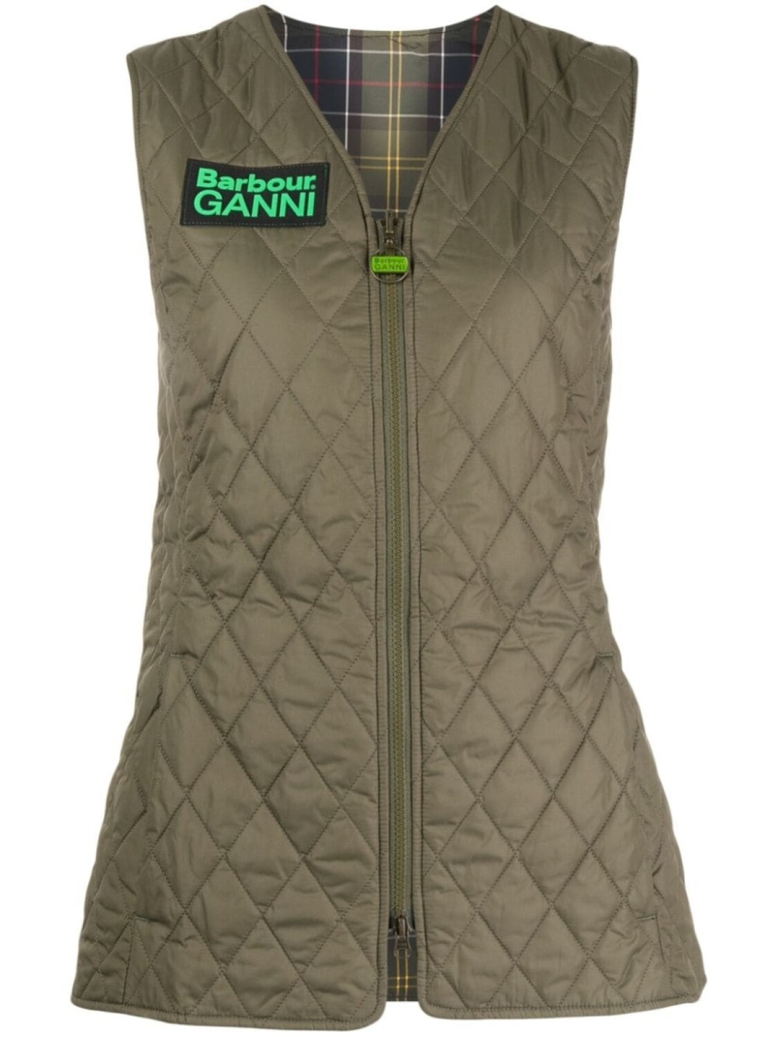 

Двусторонний жилет Betty в клетку Barbour, зеленый