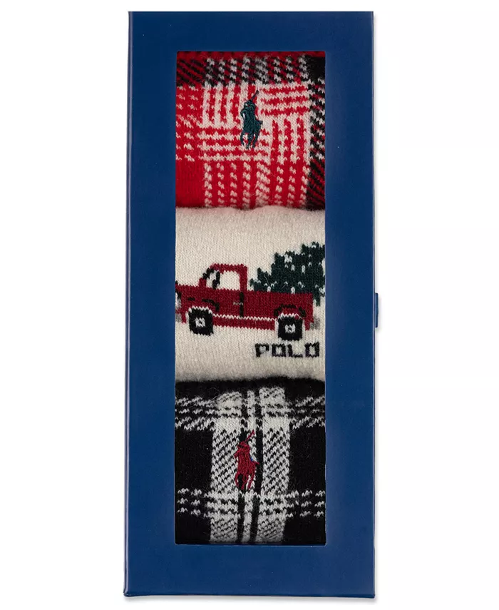 Мужской подарочный набор из 3 пар носков Truck Shirting Plaids Polo Ralph Lauren, красный — фото 3
