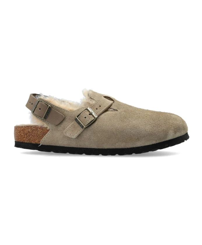 

Бежевые шелковые и нейлоновые сандалии Birkenstock, бежевый