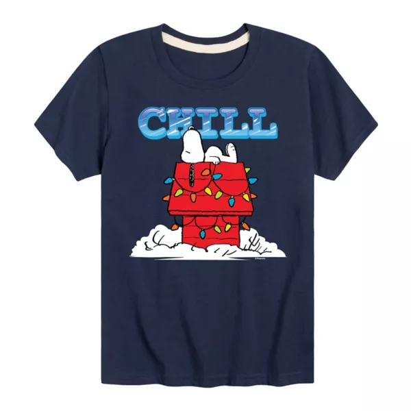 

Футболка с принтом «Peanuts Snoopy Chill» для мальчиков 8-20 лет Licensed Character, синий