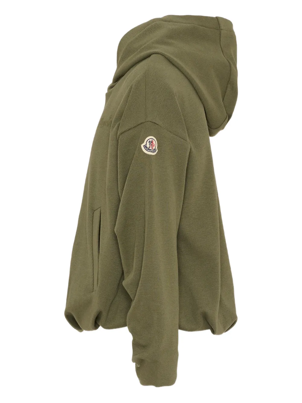 Худи с вышивкой Moncler Enfant, зеленый — фото 3
